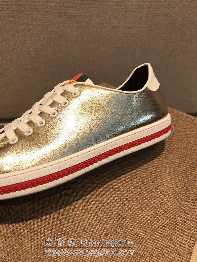 GUCCI男鞋 頂級代購男士2019HK專櫃同步 古馳男休閒板鞋 高品質 Gucci系帶男鞋  hdnx1307